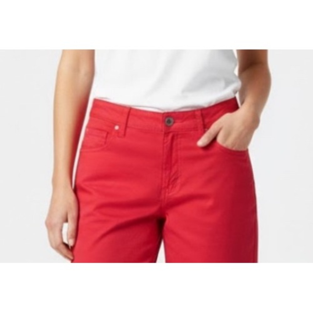 Lee Women Hot Magenta Ultra Soft Waistband Mid Rise Shorts 7 Inch Inseam Size 14